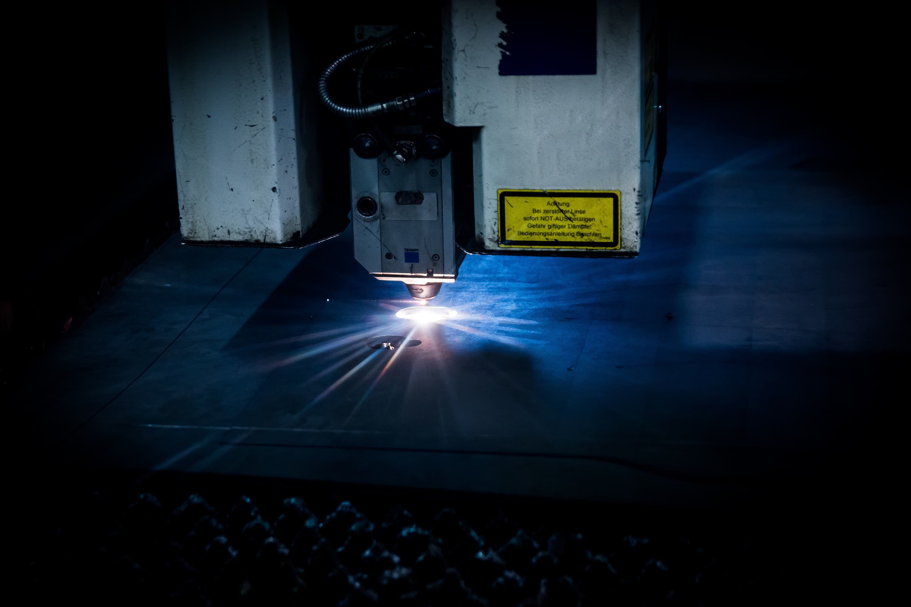 Laser cutting in action